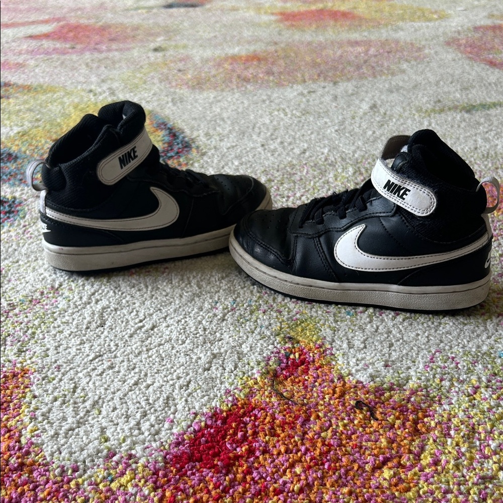 Nike Kids Black and White High-Top Sneakers